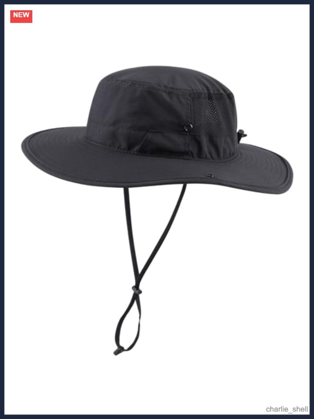 Men's UPF 50+ Wide Brim Sun Hat Water-Resistant Nylon Adjustable Boonie